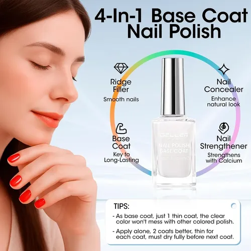 Base Coat Translúcido 4 En 1 Gellen A07 Milky White