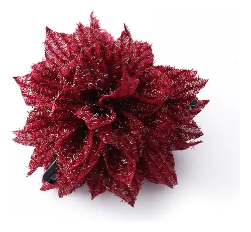 Pinza Para El Pelo Antideslizante Con Estampado Floral (1 #m Sequin Flowers Red
