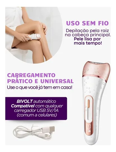 Fj Depiladora Eléctrica 6 En 1 Original 6053 Mujer Usb Oro
