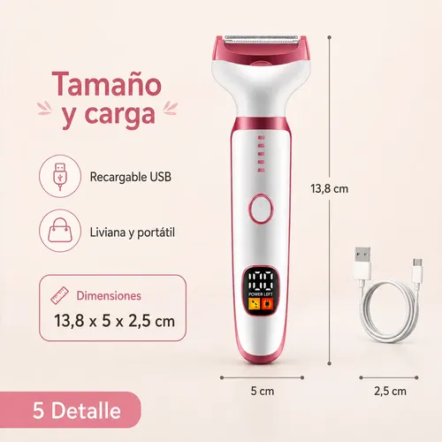 Depiladora Mujer Eléctrica 5 En 1 Facial Cejas Usb Portatil