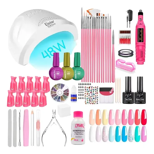 Kit Completo X60 Uñas Gel Esmaltado Esculpida Semipermanente