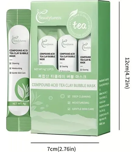 Mascarilla Facial Burbujeante De Arcilla Con Té Compuesto