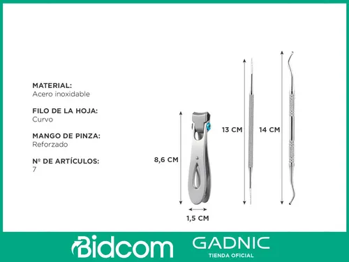 Kit Para Uñas Gadnic Acero Inoxidable Para Manicura Pedicura