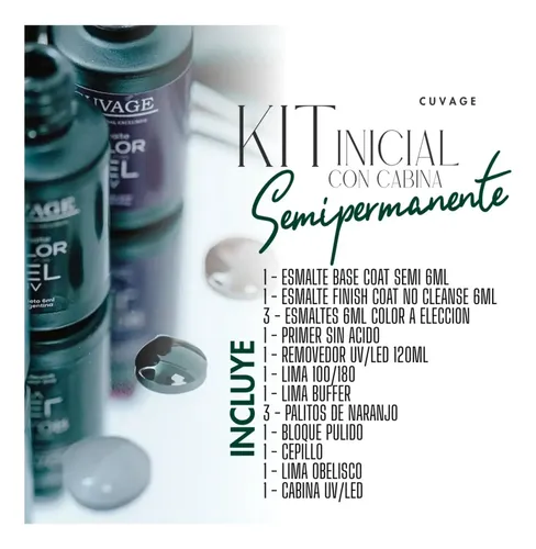 Kit Inicial X 16 Uni Esmaltes Semipermanente Cuvage Led Uv