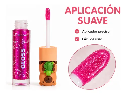Lip Gloss Capibara Kawaii Brillo Labial Glitter X3