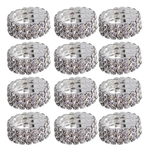 Banda Elástica Con Diamantes De Imitación, 12 Unidades
