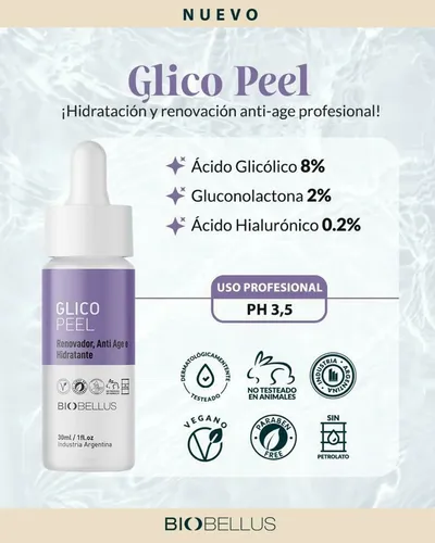 Acido Glicolico Renovador Celular Peeling Biobellus 30ml