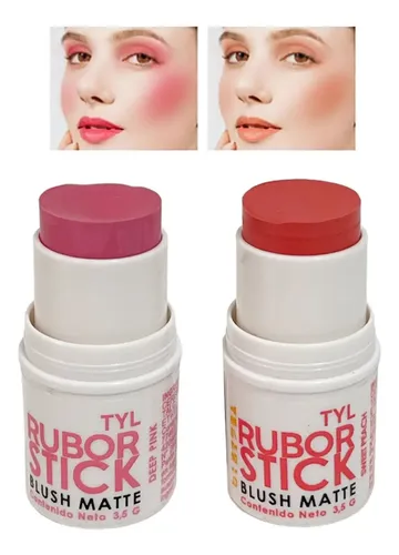 Rubor En Barra Mate Deep Pink Stick Blush 3.5g Dermatológicamente Testeado