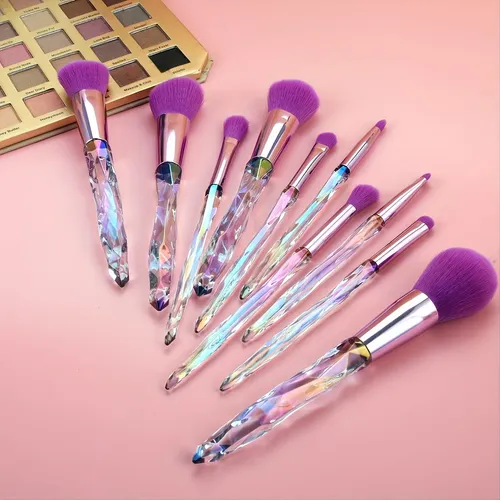 Crystal Acrylic Handle Makeup Brush Set Beauty Tools