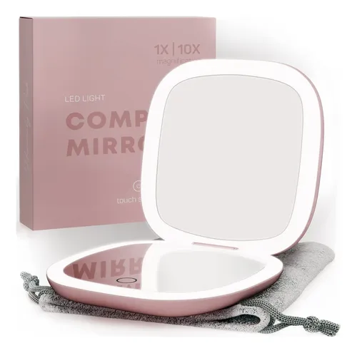 Espejo De Maquillaje De Viaje Con Luz Led Mavoro Recargable