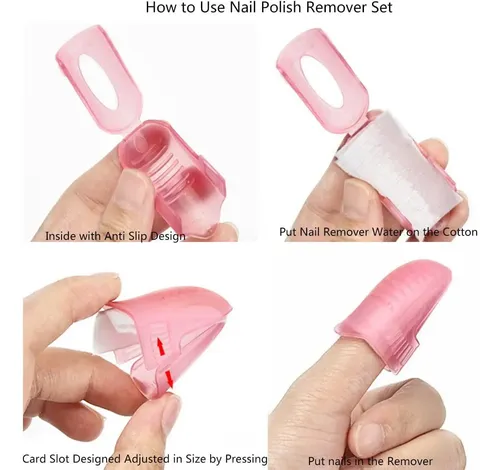Set De 10 Clips Removedores De Esmalte Rosa Sukpsy