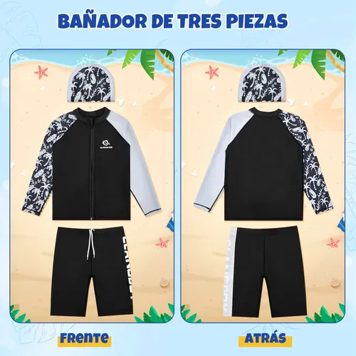 Kit Trajes De Baño Para Niños Gorro De Natación 9-14 Años