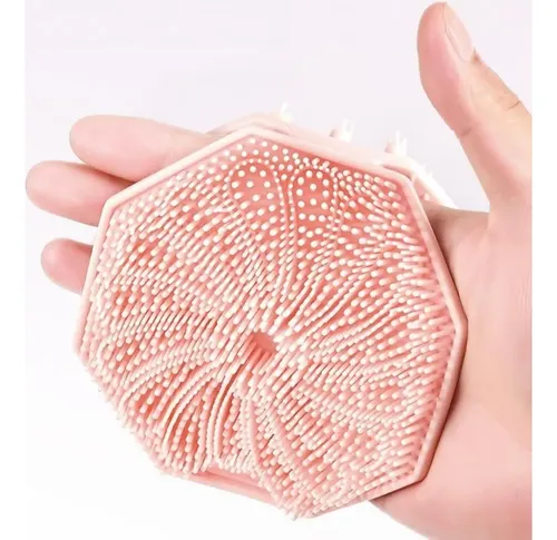 Cepillo Exfoliante Corporal De Silicona Doble Cara Rosa
