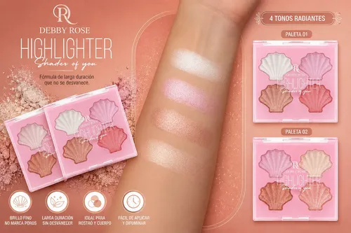 Debby Rose High Light Glow Concha Iluminadores 8g