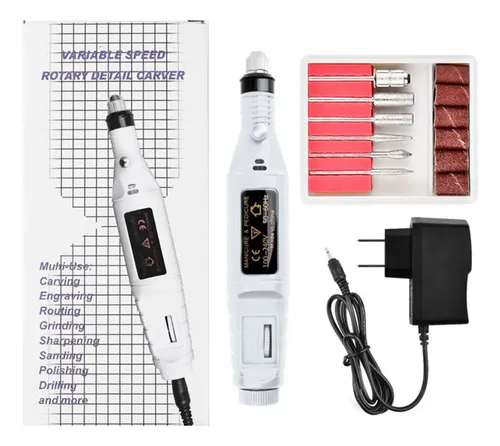 Kit De Lima Eléctrica Portátil Para Uñas Con Accesorios