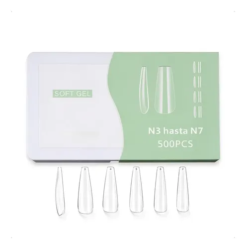Paris Night Tips Soft Gel 5 Medidas Caja Verde 500u