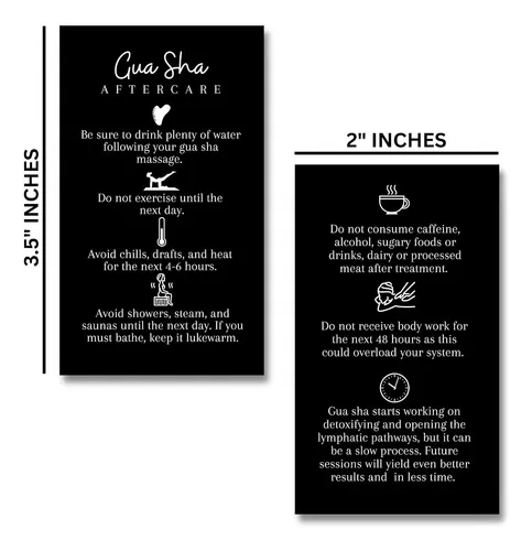 Tarjetas Gua Sha Negras Para Cuidado Facial Y Corporal 50 U