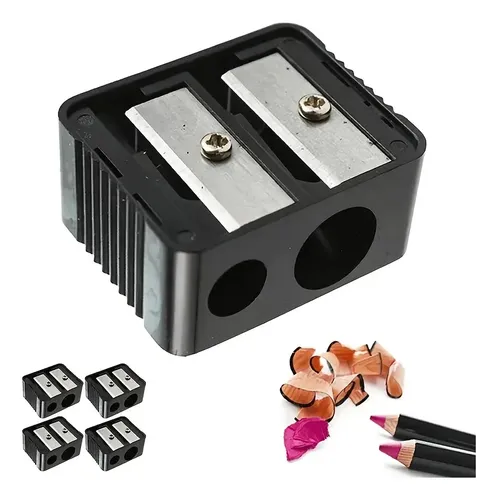 Sacapuntas De Maquillaje De Cejas Portátil Con Doble Orifici Negro