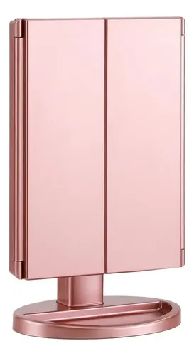 Espejo Inteligente Con Luz Led – Aumento 2x Y 3x Y 10x Marco Rose Gold