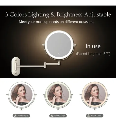 Espejo De Maquillaje Miroamz Con Luces, Espejo De Maquillaje