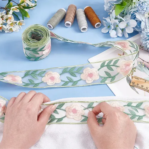 Cintas De Organza Bordadas Estilo Chino De 5 Yardas Con Form