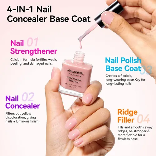 Base De Uñas 4 En 1 Con Cobertura Y Fortalecimiento Nude