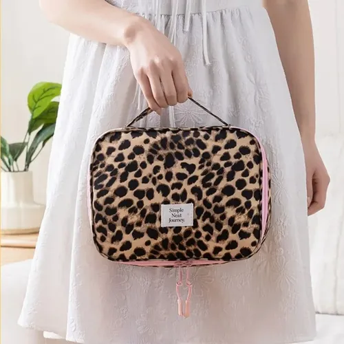 Neceser De Maquillaje Con Diseño De Leopardo, Impermeable, D