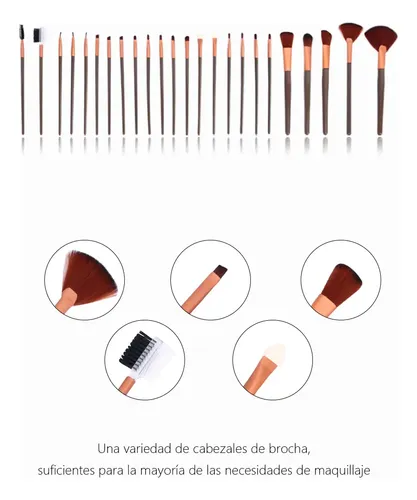 Juego De Brochas De Maquillaje Profesional De 24 Piezas Co