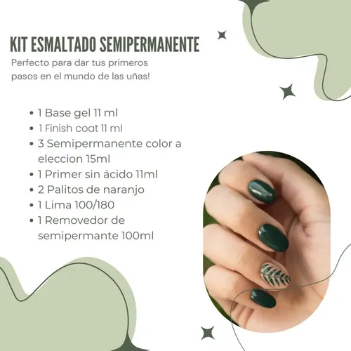 Kit Semipermanente 10 Unidad Tejar Removedor Base Top Color