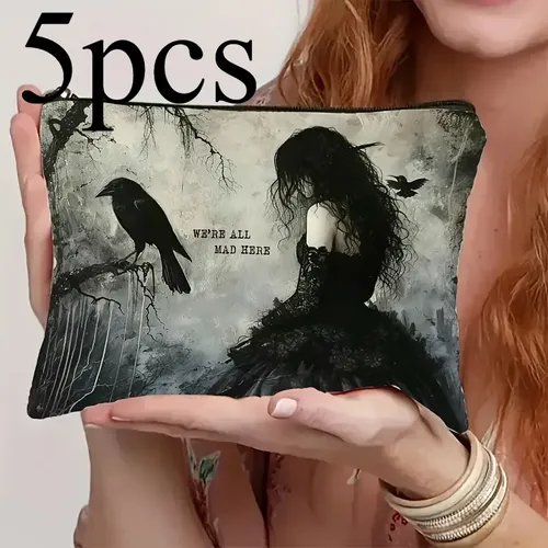 Bolsa De Cosméticos Gothic Crow Moonlit Forest, 5 Unidades 1 Fairy