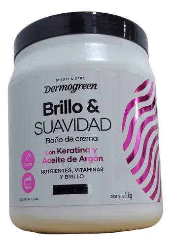 Baño De Crema Brillo Y Suavidad Con Keratina Y Aceite Argan