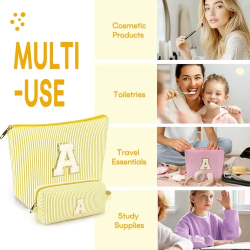 2 Pcs Initial Bolsas De Maquillaje Para Mujeres: Neceser Ama