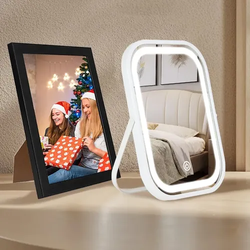 Espejo De Maquillaje Yekkopt Led Travel Compact 1200 Mah