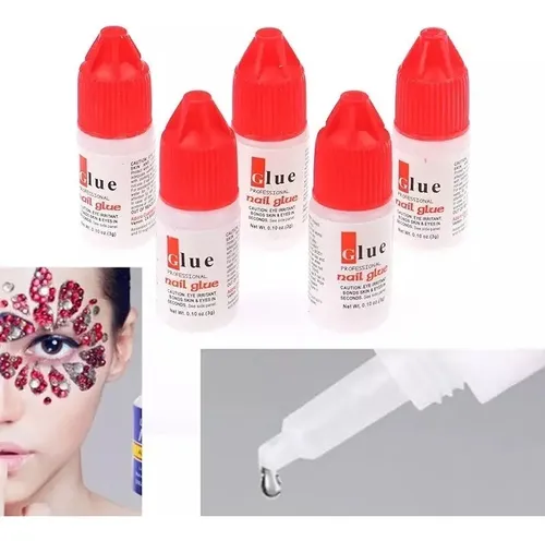 Pegamento X2 Nail Glue Uñas Postizas Tips Strass Gotero Rojo