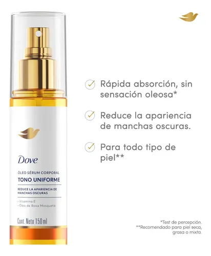 Dove Aceite Corporal Tono Uniforme Aceite de Rosa Mosqueta 150ml