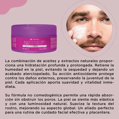 Crema Antiarrugas Carthage Bakuchiol Vegana Antiage Firmeza
