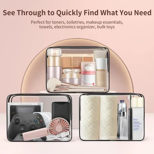 Bolsa De Maquillaje Tisratok Transparente Para Mujer Con Cie