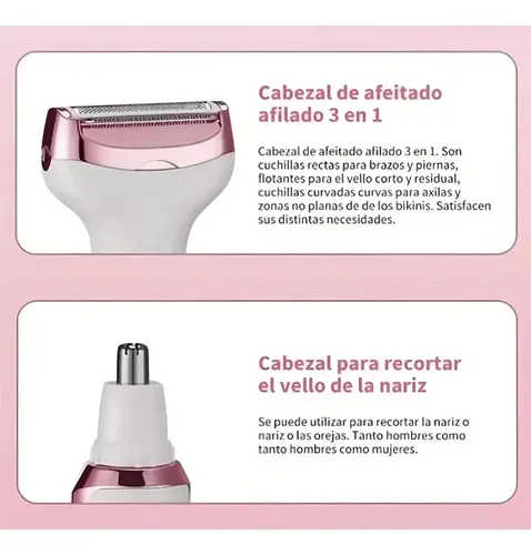 Depiladora Rasuradora 4 En 1 Lady Shaver Facial Corporal Usb Color Blanco