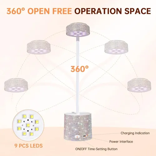 Lámpara De Uñas Uv Led Inalámbrica Christine Shelly 27w