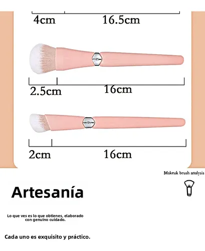 Set 3 Pinceles Polvos Rubor Contorno Cerdas Suaves Portátil