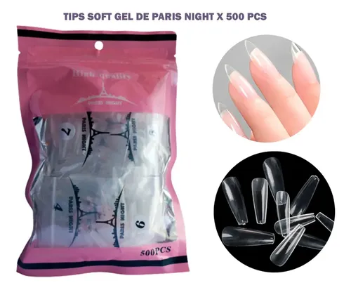 Kit Tips Soft Gel Paris Night X500u Kapping Gel, Premium