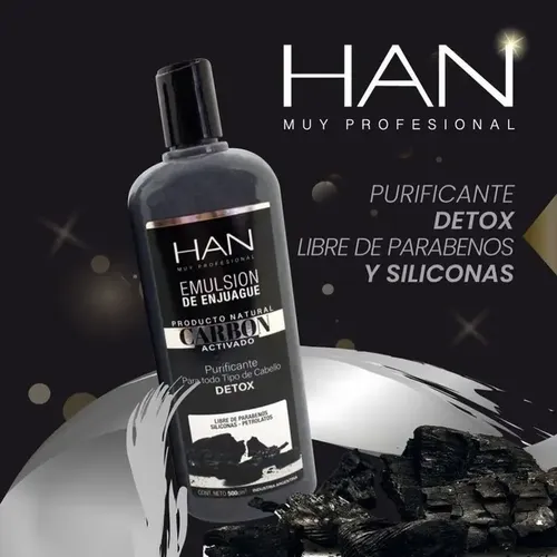 Kit Han Shampoo Acondicionador Carbon Purificante Detox 500