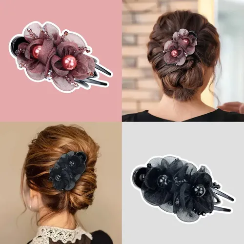 Paquete De 4 Pinzas Decorativas For El Pelo Con Flores