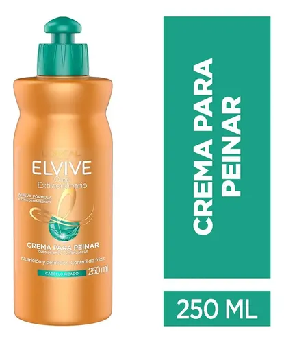 Crema De Peinar L’Oréal Paris Elvive Óleo Extraordinario Rizos Definidos 250mL Para Cabello Rizado