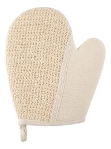 Guante Manopla Esponja FR Exfoliante Limpieza Corporal Baño Color Crema