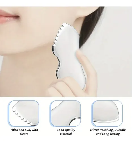Gua Jawline Sha De Acero Inoxidable Para Cara Metálica Sha G Silvery
