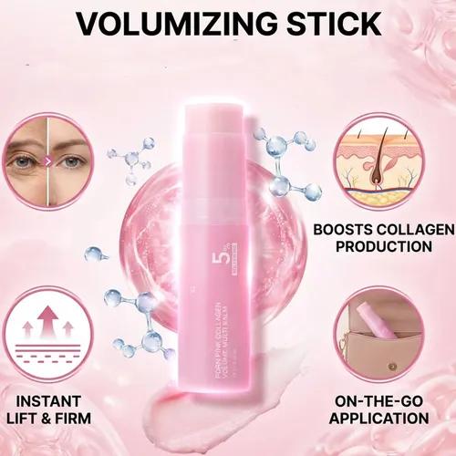 Bálsamo Múltiple Volumen De Colágeno Rosa, Labios Y Cuello,