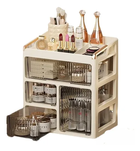 Caja De Almacenamiento De Cosméticos De Tres Cajones F