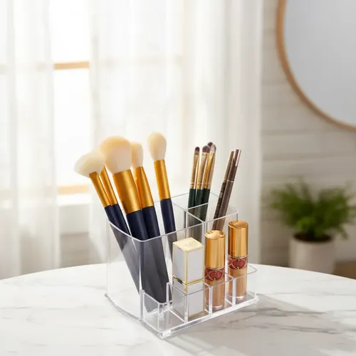 Organizador Acrílico 14x10x9 Maquillaje Brochas Deconamor