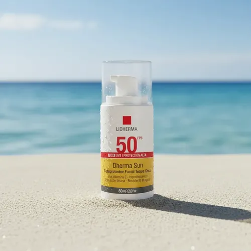 Protector Solar Lidherma Hipoaler. F50 Toque Seco Facial